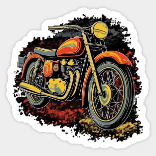 Retro Motorcycle Bold and Colorful with Vintage 1960s Vibes Sticker